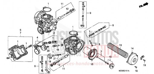 CARBURATEUR (PIECES CONSTITUTIVES) GL1500SER de 1994